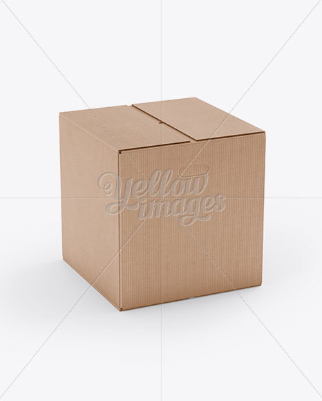 Download Corrugated Fiberboard Box Mock Up 70 Angle Front View High Angle Shot In Box Mockups On Yellow Images Object Mockups Yellowimages Mockups