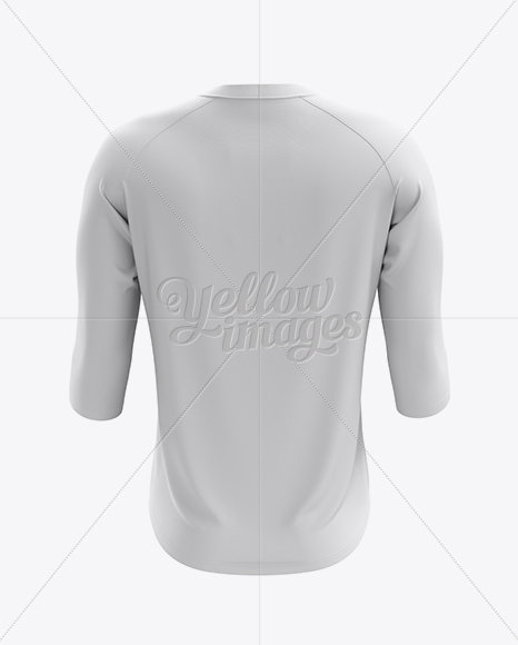 Men S Baseball Tee W 3 4 Sleeves Mockup Back View In Apparel Mockups On Yellow Images Object Mockups