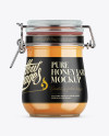 Honey Jar w/ Clamp Lid Mockup - Side View - Free Download Images High