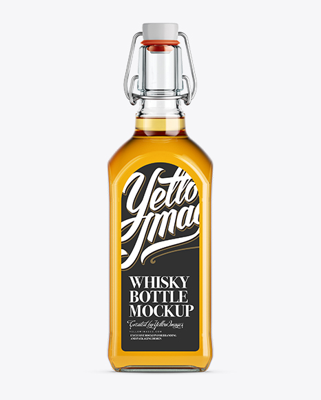 Download Whiskey Bottle Mockup W/ Flip-Top Cap - Front View in ...