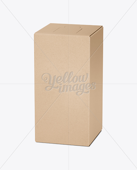 Download Kraft Paper Box Mockup Front View In Box Mockups On Yellow Images Object Mockups PSD Mockup Templates