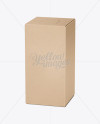 Kraft Paper Wine Box Mockup - 25° Angle (High-Angle Shot) - download