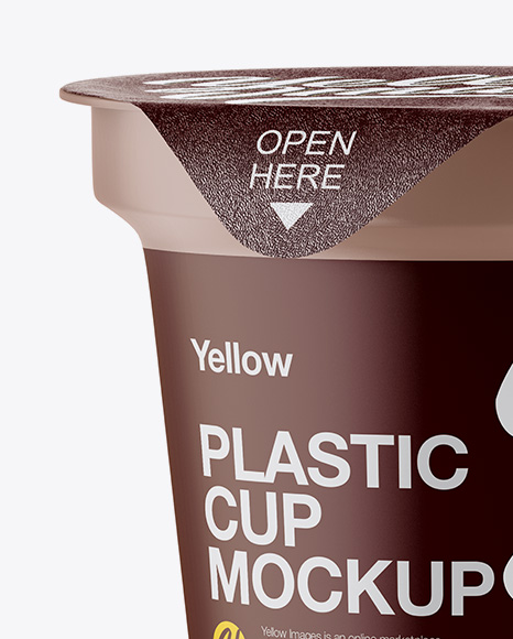 Download Matte Yogurt Cup Mockup Half Side View In Cup Bowl Mockups On Yellow Images Object Mockups PSD Mockup Templates