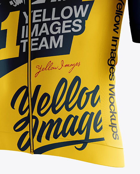 Men S Cycling Speed Jersey Mockup Half Side View In Apparel Mockups On Yellow Images Object Mockups