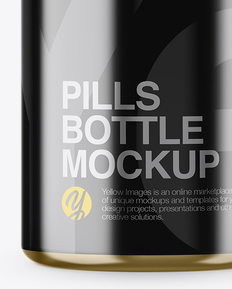 Metallic Pills Bottle Mockup PSD #1