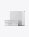 Matte Lip Balm Tin With Matte Box Mockup - Halfside View - Free