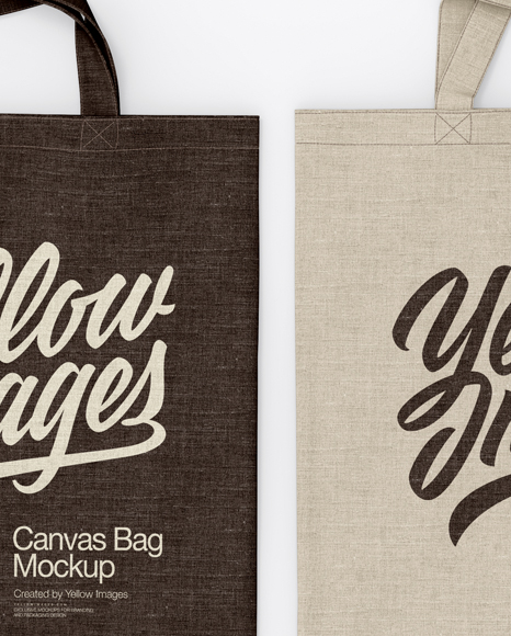 Download Two Canvas Bags Mockup Top View In Apparel Mockups On Yellow Images Object Mockups Yellowimages Mockups