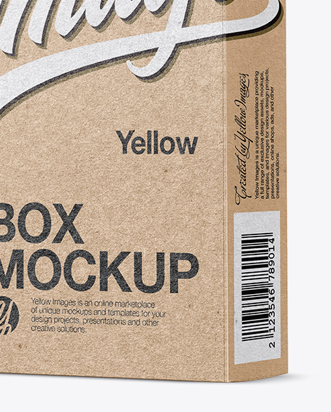 Kraft Box Mockup   Half Side View PSD #1