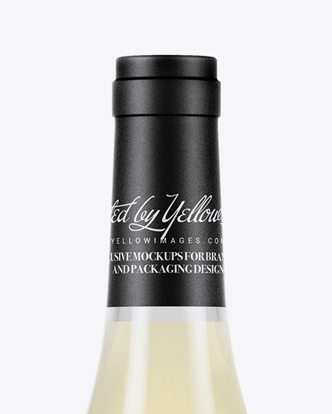 750ml Clear Glass White Wine Bottle Mockup PSD #2