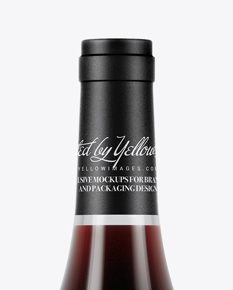 750ml Clear Glass Red Wine Bottle Mockup PSD #2