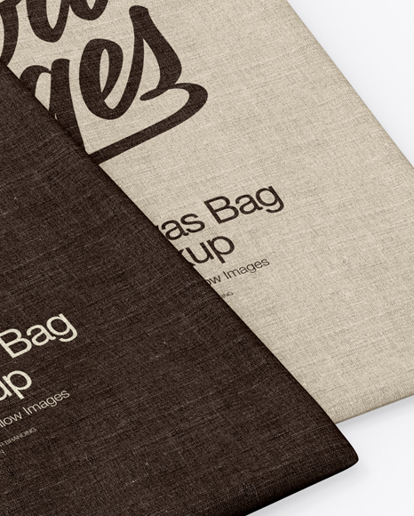 Download Two Canvas Bags Mockup Top View Half Side In Apparel Mockups On Yellow Images Object Mockups