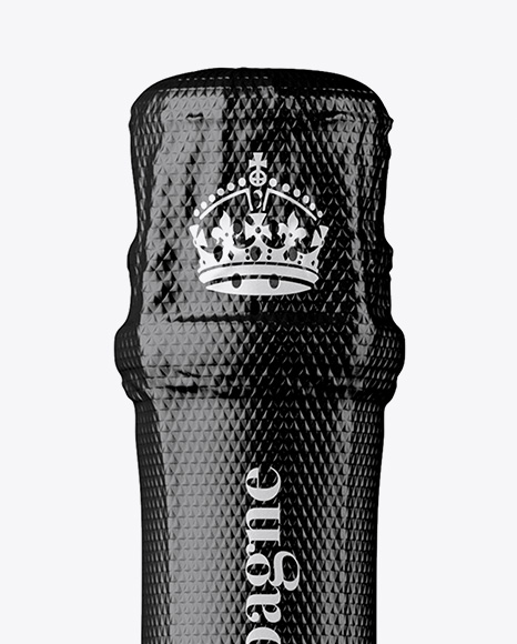 Green Bottle With White Champagne Mockup PSD #2