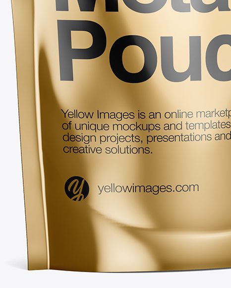 Download Metallic Stand Up Pouch Mockup Half Side View In Pouch Mockups On Yellow Images Object Mockups PSD Mockup Templates