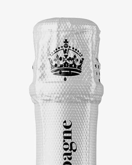 Clear Bottle With White Champagne Mockup PSD #2