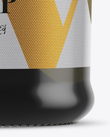 Antique Green Bottle With White Champagne Mockup PSD #7