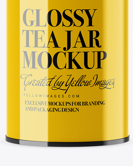 Download Glossy Tea Jar Mockup In Jar Mockups On Yellow Images Object Mockups PSD Mockup Templates