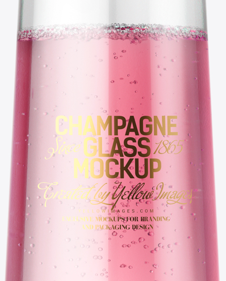 Pink Champagne Glass Mockup PSD #6