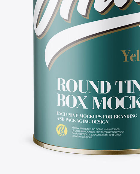 Matte Round Tin Box Mockup   Front View PSD #1