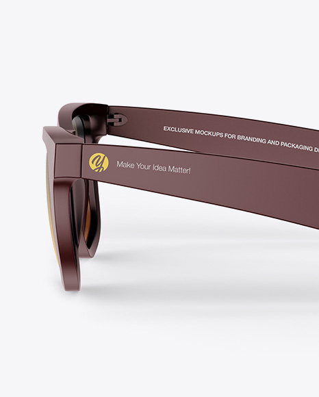 Sunglasses Mockup Side View In Apparel Mockups On Yellow Images Object Mockups