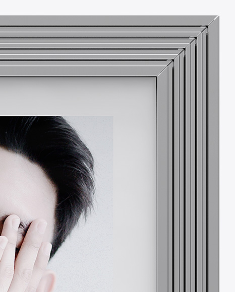 Metallic Photo Frame Mockup PSD #1