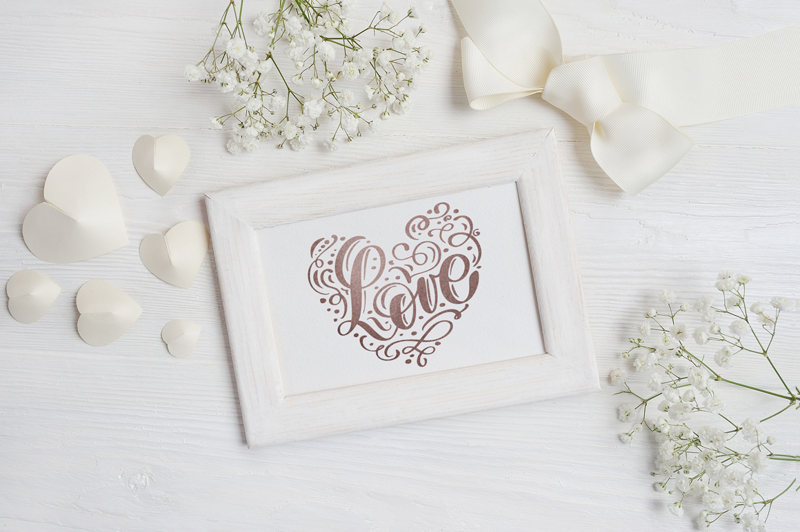 Download Valentine S Wooden Frame Mock Up In Packaging Mockups On Yellow Images Creative Store