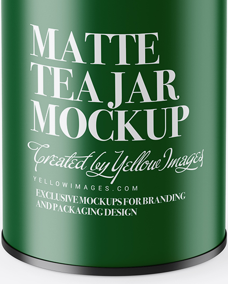 Matte Tea Jar Mockup (High Angle Shot) PSD #4