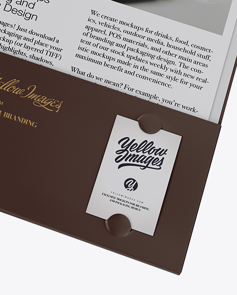 Matte Folder with Papers Mockup PSD #1