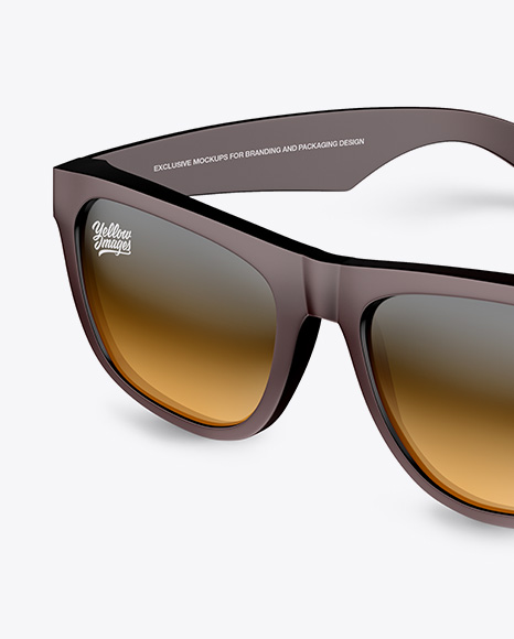 Download Sunglasses Mockup Half Side View In Apparel Mockups On Yellow Images Object Mockups PSD Mockup Templates