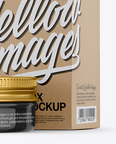 Download Glossy Lip Balm Tin With Kraft Box Mockup Halfside View In Can Mockups On Yellow Images Object Mockups Yellowimages Mockups