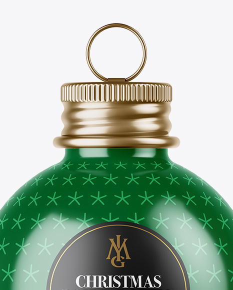 Glossy Christmas Bottle Mockup PSD #1
