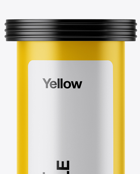 Download Matte Effervescent Tablets Bottle Mockup in Bottle Mockups on Yellow Images Object Mockups