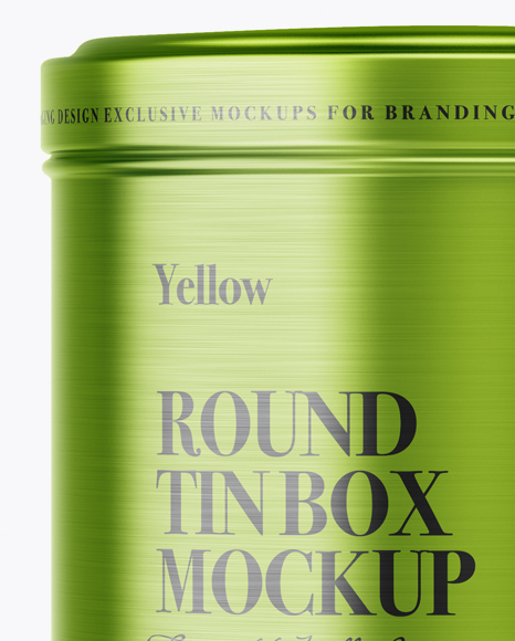 Textured Metallic Round Tin Box Mockup PSD #2