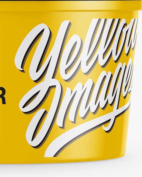 Glossy Plastic Container Mockup   Front View PSD #1