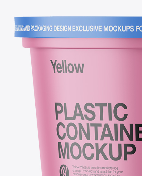 Matte Plastic Container Mockup   Front View PSD #2