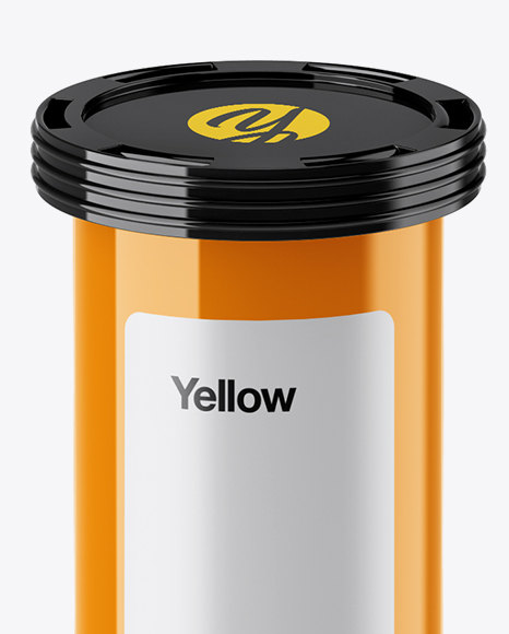 Download Glossy Effervescent Tablets Bottle Mockup (High-Angle Shot) in Bottle Mockups on Yellow Images ...