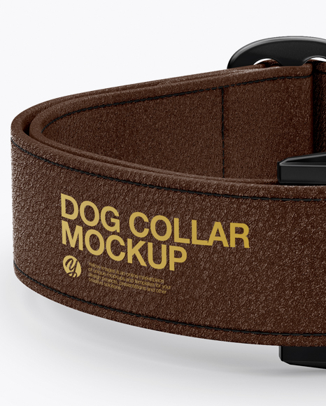 Leather Dog Collar Mockup Front View High Angle Shot In Object Mockups On Yellow Images Object Mockups