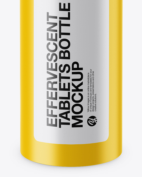 Download Matte Effervescent Tablets Bottle Mockup (High-Angle Shot) in Bottle Mockups on Yellow Images ...