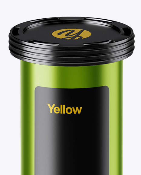 Download Metallic Effervescent Tablets Bottle Mockup (High-Angle Shot) in Bottle Mockups on Yellow Images ...