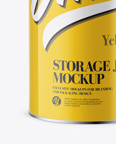 Glossy Storage Jar Mockup   Front View PSD #4