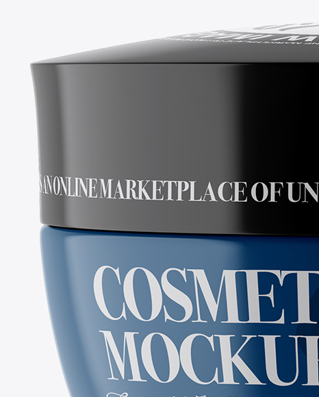 Glossy Cosmetic Jar Mockup PSD #3