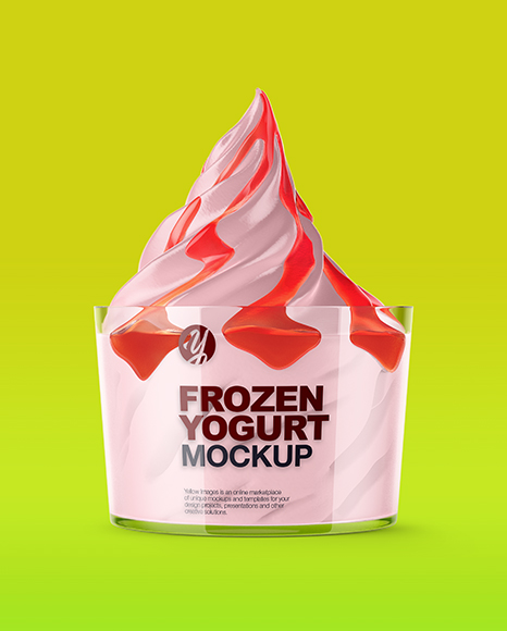 Download Cup With Frozen Yogurt Mockup In Cup Bowl Mockups On Yellow Images Object Mockups PSD Mockup Templates