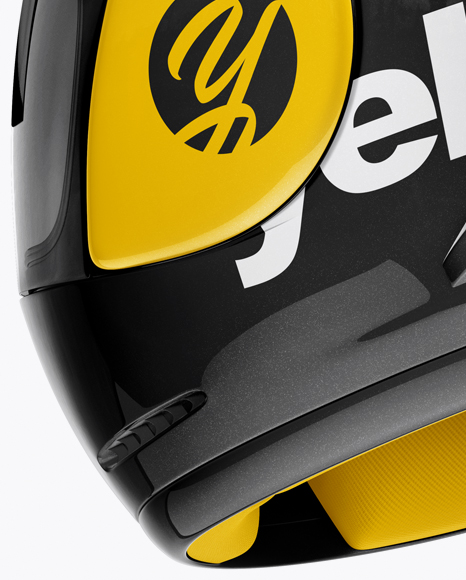 Moto Gp Helmet Mockup Back Half Side View In Object Mockups On Yellow Images Object Mockups