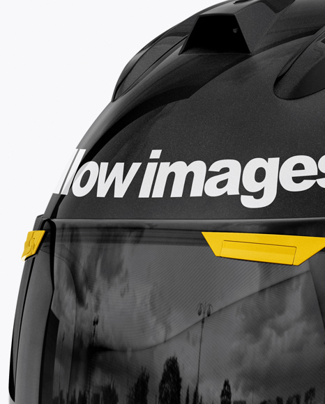 Moto Gp Helmet Mockup Half Side View In Object Mockups On Yellow Images Object Mockups