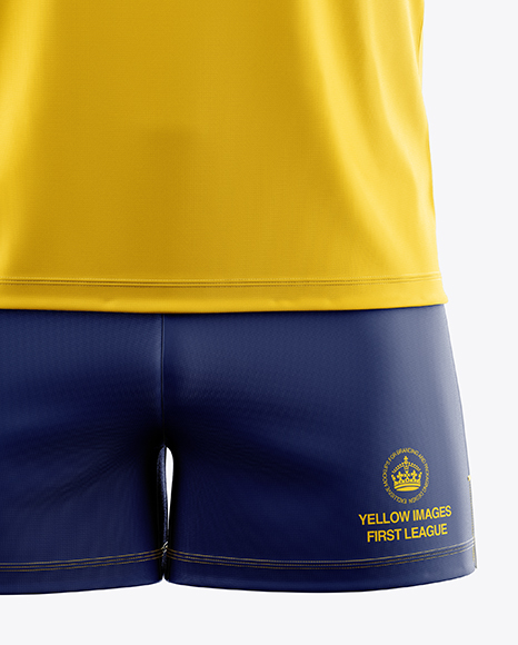 Men S Full Rugby Kit Hq Mockup Front View In Apparel Mockups On Yellow Images Object Mockups