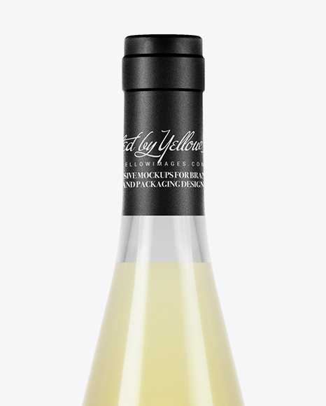 Download 750ml Clear Glass White Wine Bottle Mockup In Bottle Mockups On Yellow Images Object Mockups PSD Mockup Templates