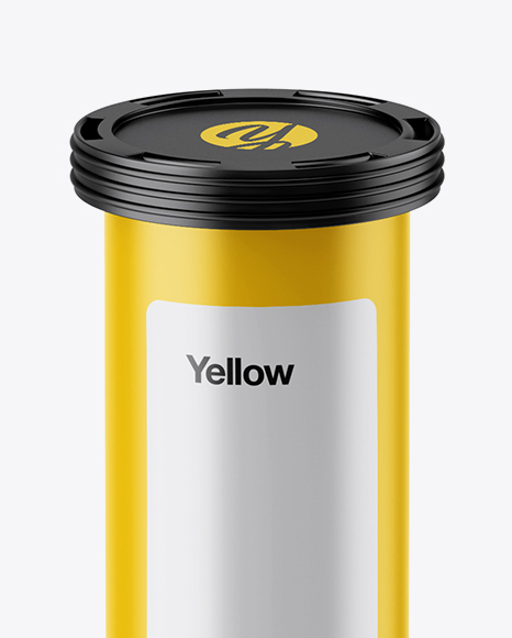 Matte Effervescent Tablets Bottle Mockup High Angle Shot In Bottle Mockups On Yellow Images Object Mockups