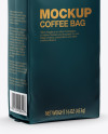 Matte Coffee Bag with Valve Mockup - Half Side View