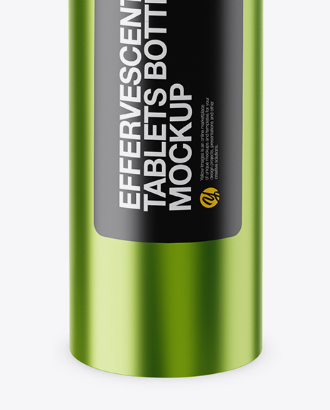 Download Metallic Effervescent Tablets Bottle Mockup High Angle Shot In Bottle Mockups On Yellow Images Object Mockups