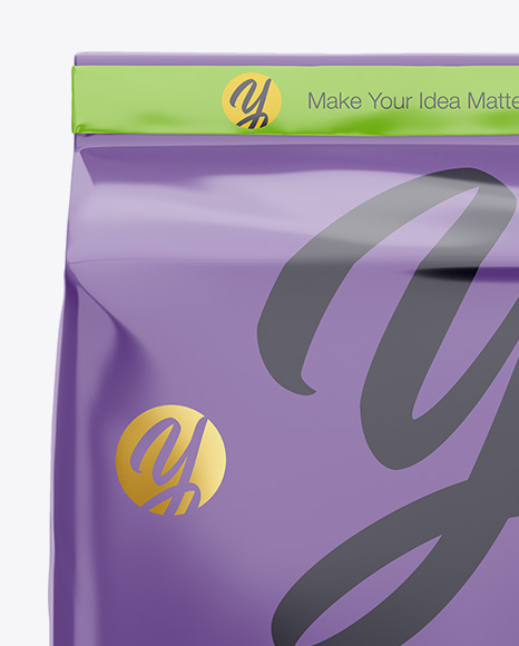 Glossy Paper Flour Bag Mockup - Front View (Eye-Level Shot) - Free