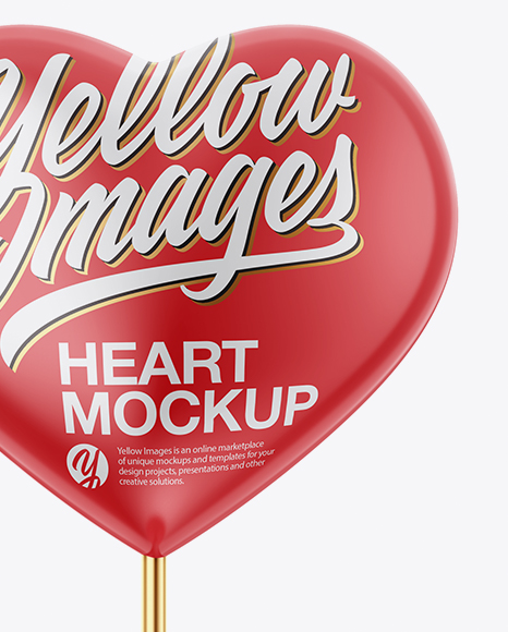 Download Heart Shape Glossy Stand Front View In Object Mockups On Yellow Images Object Mockups Yellowimages Mockups